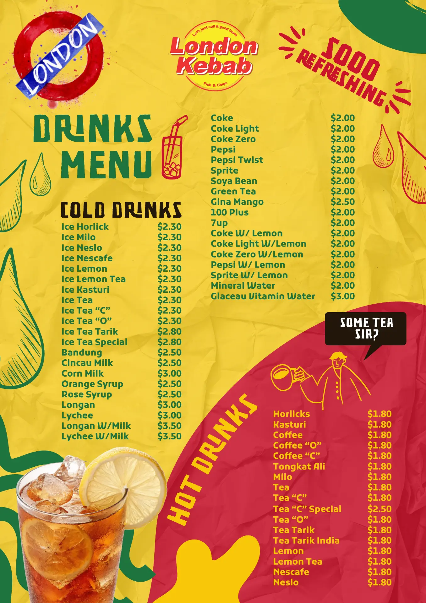 CASBAH London Kebab 2026 menu, page 5: Drinks
